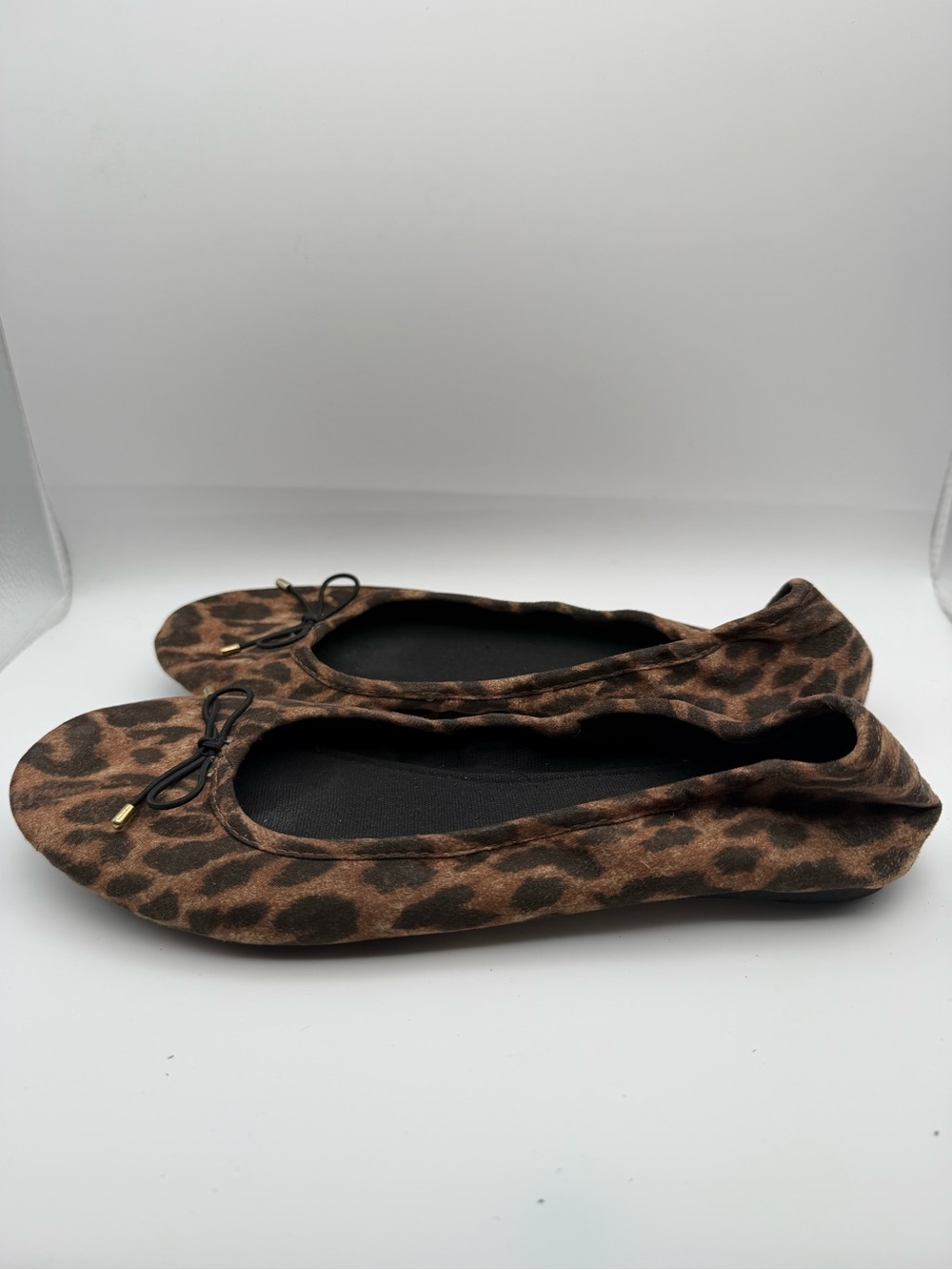 LOFT Leopard Print Ballet Flats Size 7.5 Bow Detail